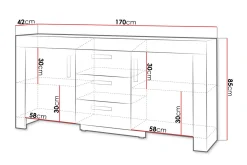 Cezar Skänk 170x42x85 cm Ek
