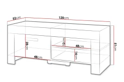 Cezar TV-bänk 120x52x51 cm Ek