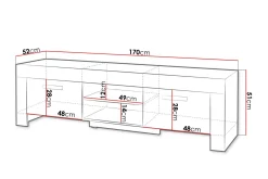 Cezar TV-bänk 170x52x51 cm Ek