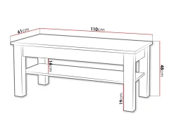 Cezara Soffbord 110 cm med Förvaring Hylla Ek