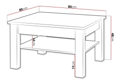 Cezara Soffbord 80 cm med Förvaring Hylla Ek