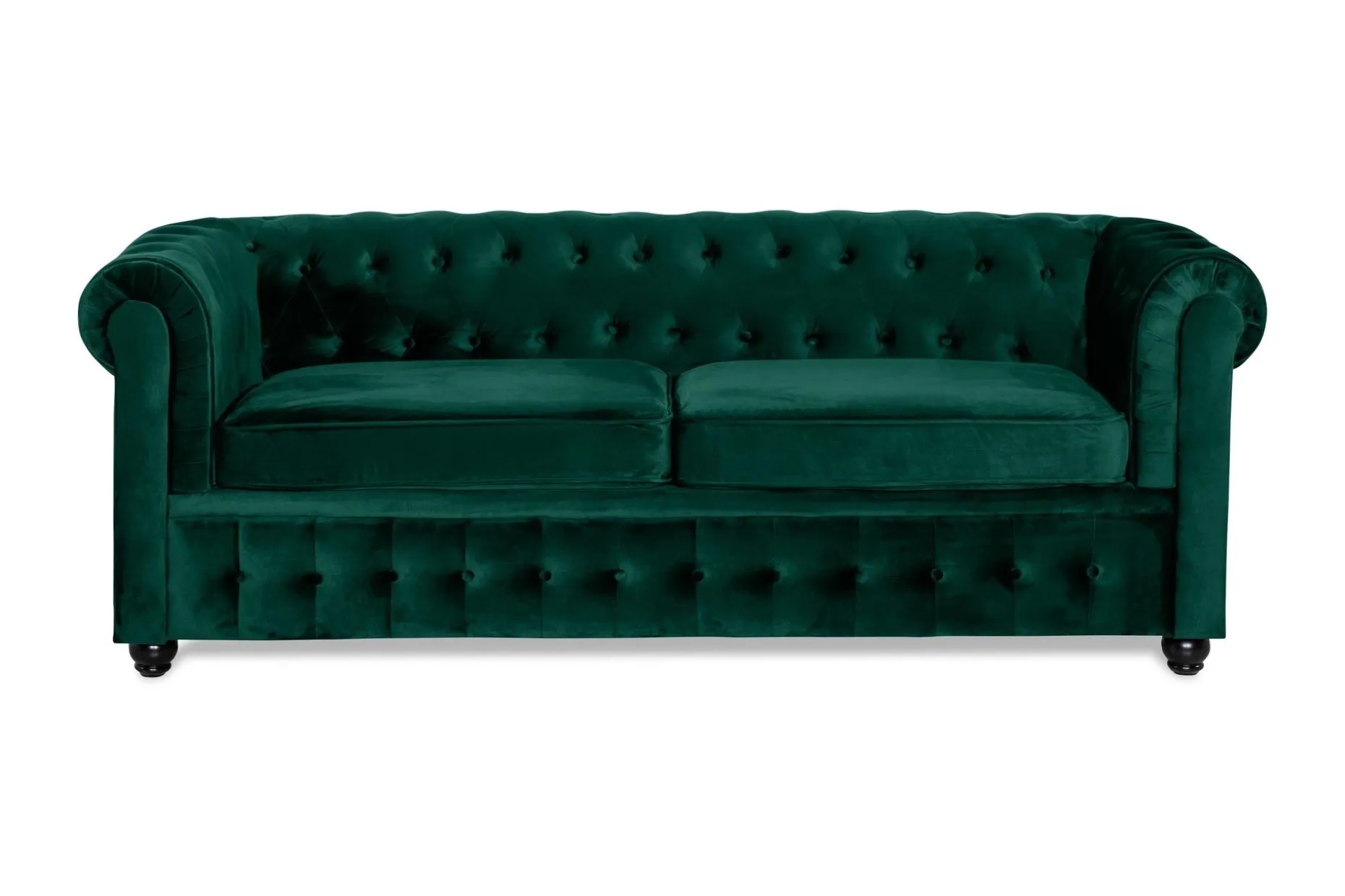 Chesterfield Lyx 3-sits Framåtbäddad bäddsoffa i sammet