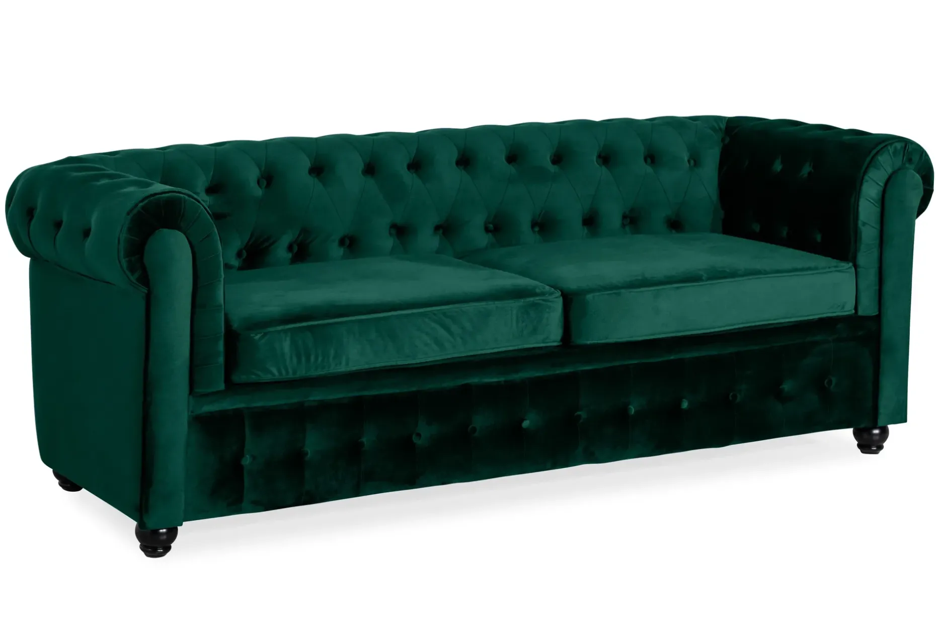 Chesterfield Lyx 3-sits Framåtbäddad bäddsoffa i sammet