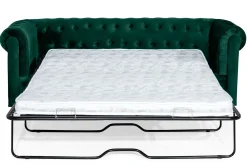 Chesterfield Lyx 3-sits Framåtbäddad bäddsoffa i sammet