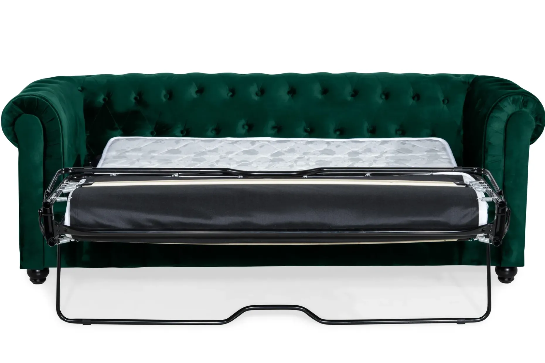 Chesterfield Lyx 3-sits Framåtbäddad bäddsoffa i sammet
