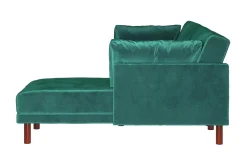 Clair 3-sits Bäddsoffa med Schäslong Ställbar Sammet/Grön/Tr