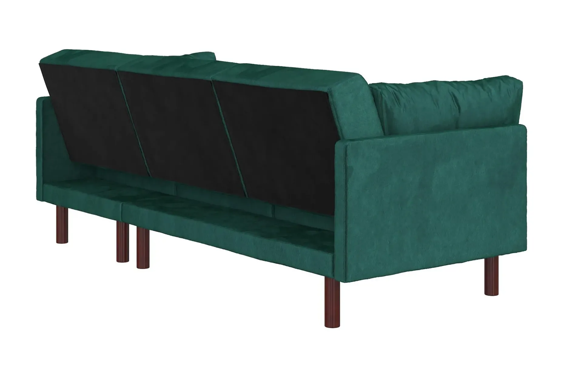 Clair 3-sits Bäddsoffa med Schäslong Ställbar Sammet/Grön/Tr