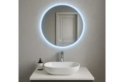 Clas Rund Badrumsspegel med LED-belysning 120 cm