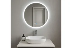 Clas Rund Badrumsspegel med LED-belysning 120 cm