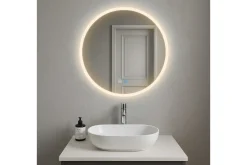 Clas Rund Badrumsspegel med LED-belysning 120 cm