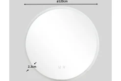 Clas Rund Badrumsspegel med LED-belysning 120 cm