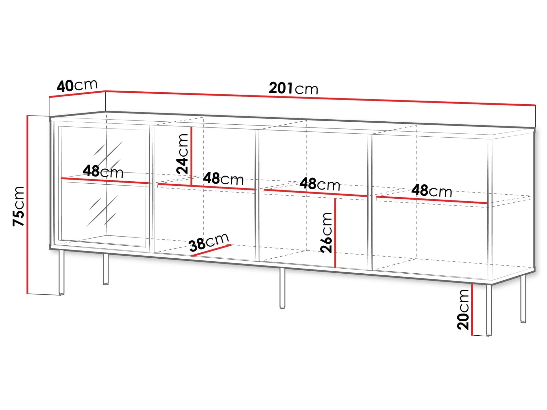 Claven Skänk 200 cm