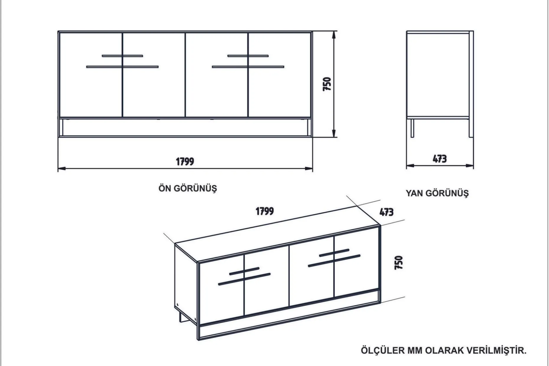 Cofield Sidobord 180 cm
