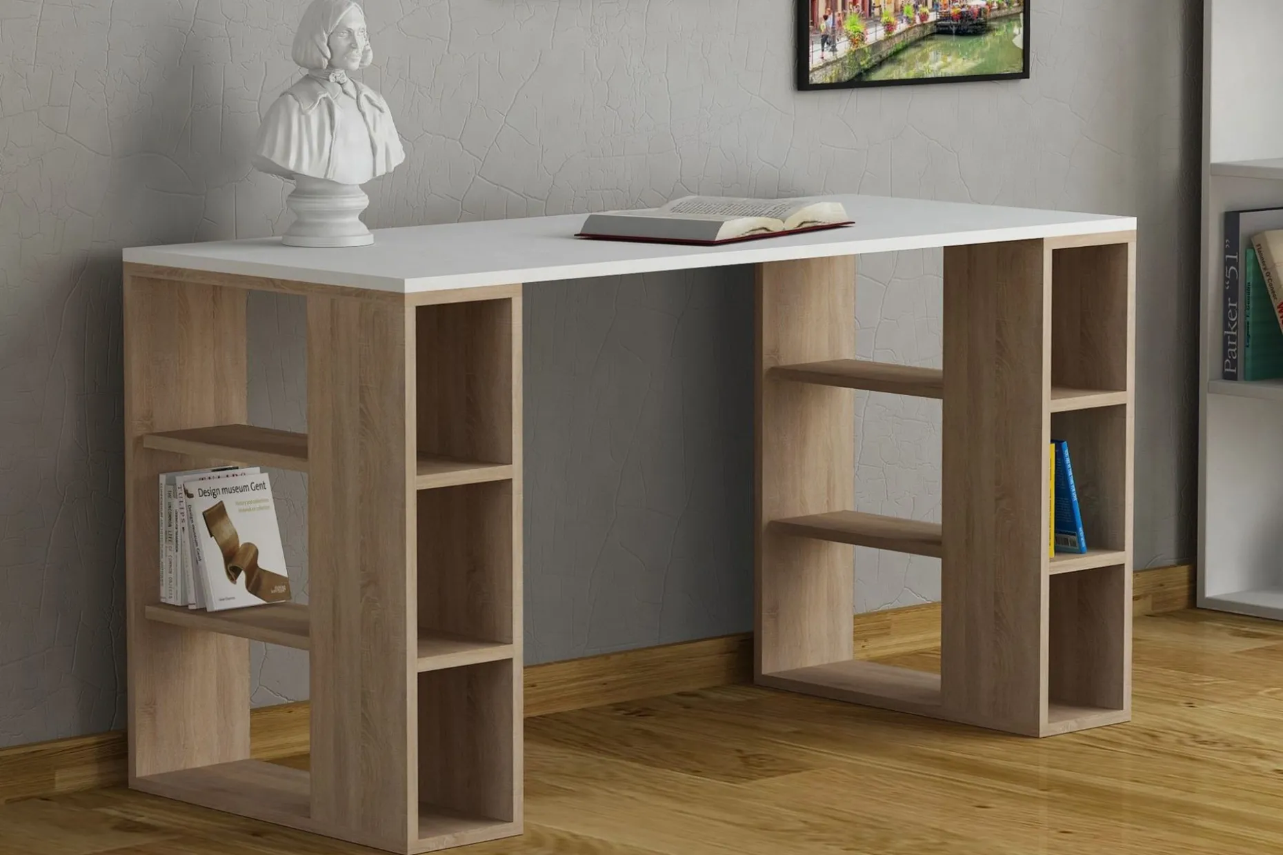 Colmaron Skrivbord 140 cm med Förvaring Hyllor