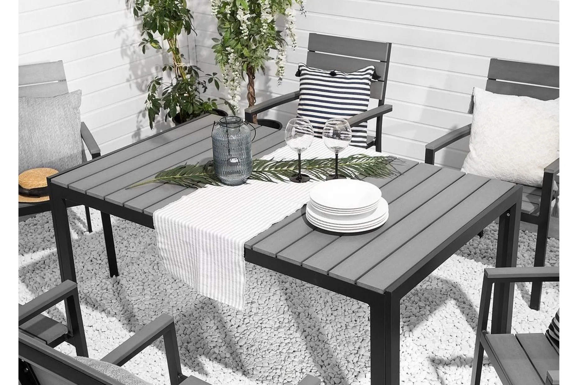 Como Trädgårdsmöbelset Med Utebord+6 Utestolar