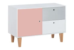 Concept Byrå Vit/Grå/Rosa