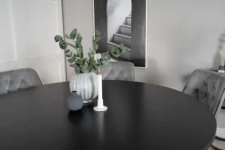 Copenhagen Matgrupp med 6 Valera Lyx Sammetsstolar Svart/Grå