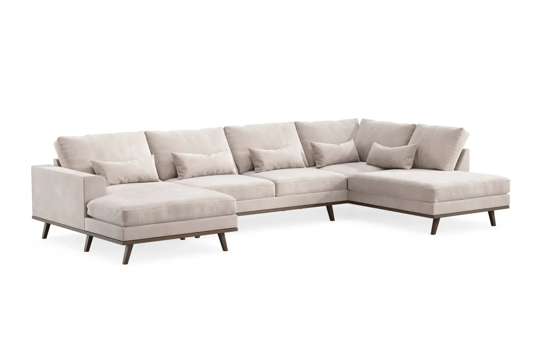 Copenhagen 5-sits Högervänd U-formad Large Soffa med Divan och Schäslong i Sammet