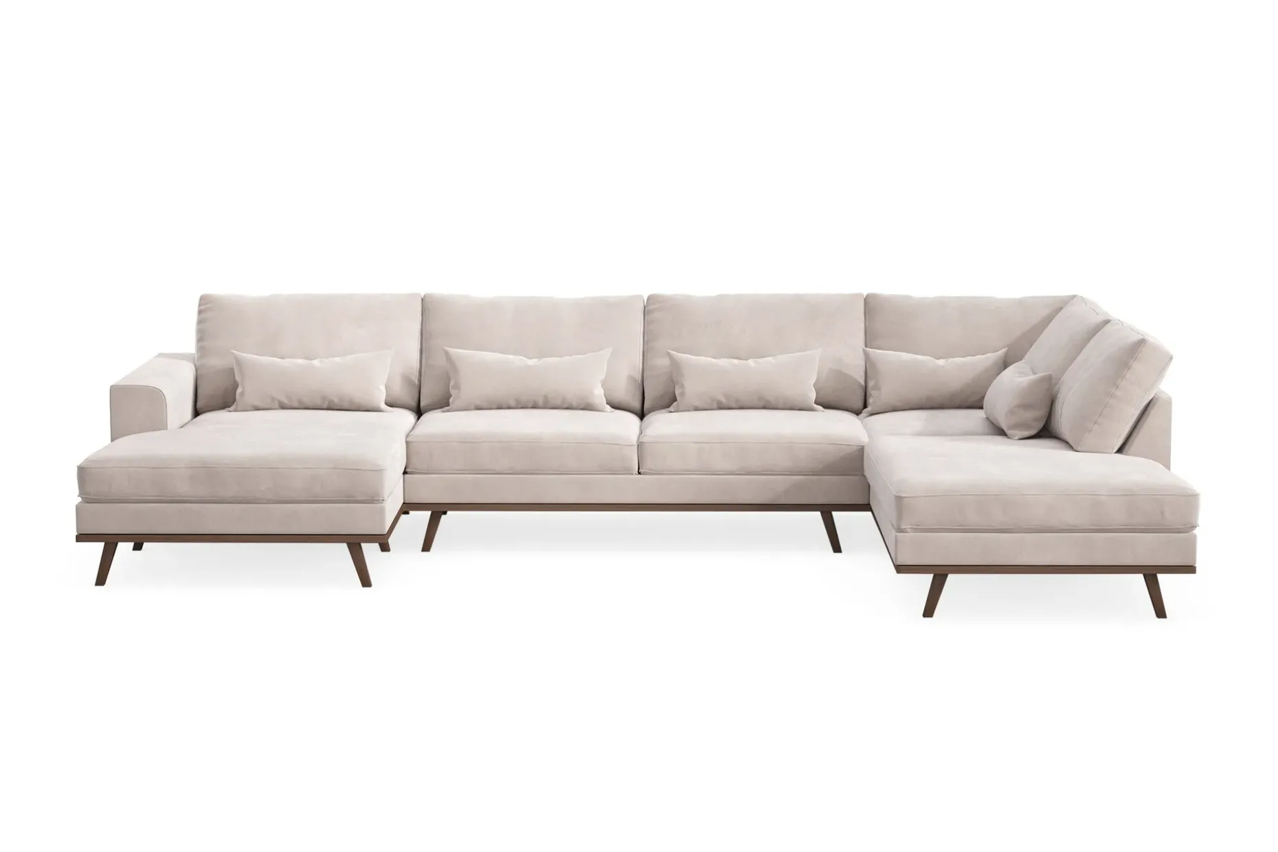 Copenhagen 5-sits Högervänd U-formad Large Soffa med Divan och Schäslong i Sammet