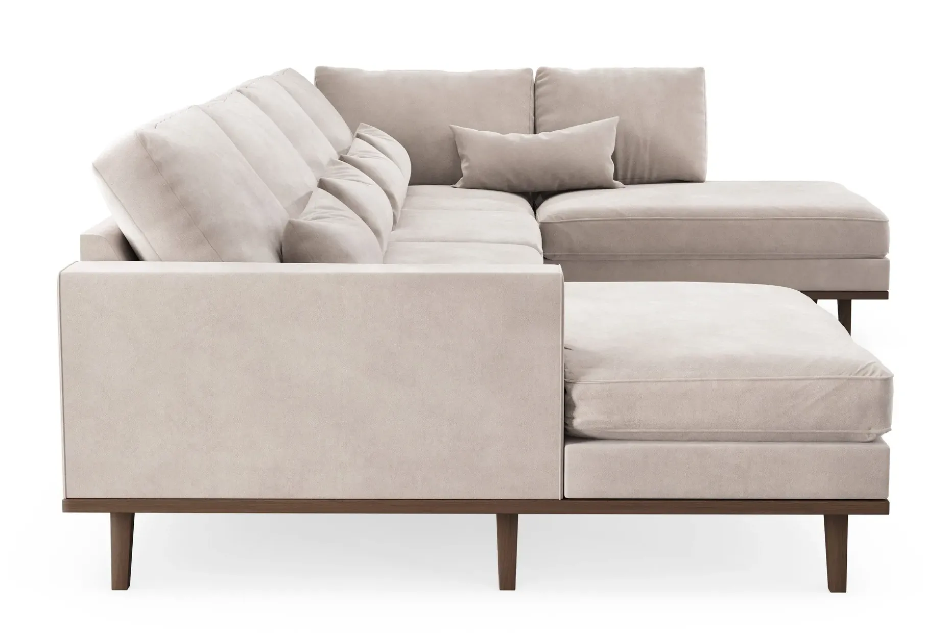 Copenhagen 5-sits Högervänd U-formad Large Soffa med Divan och Schäslong i Sammet