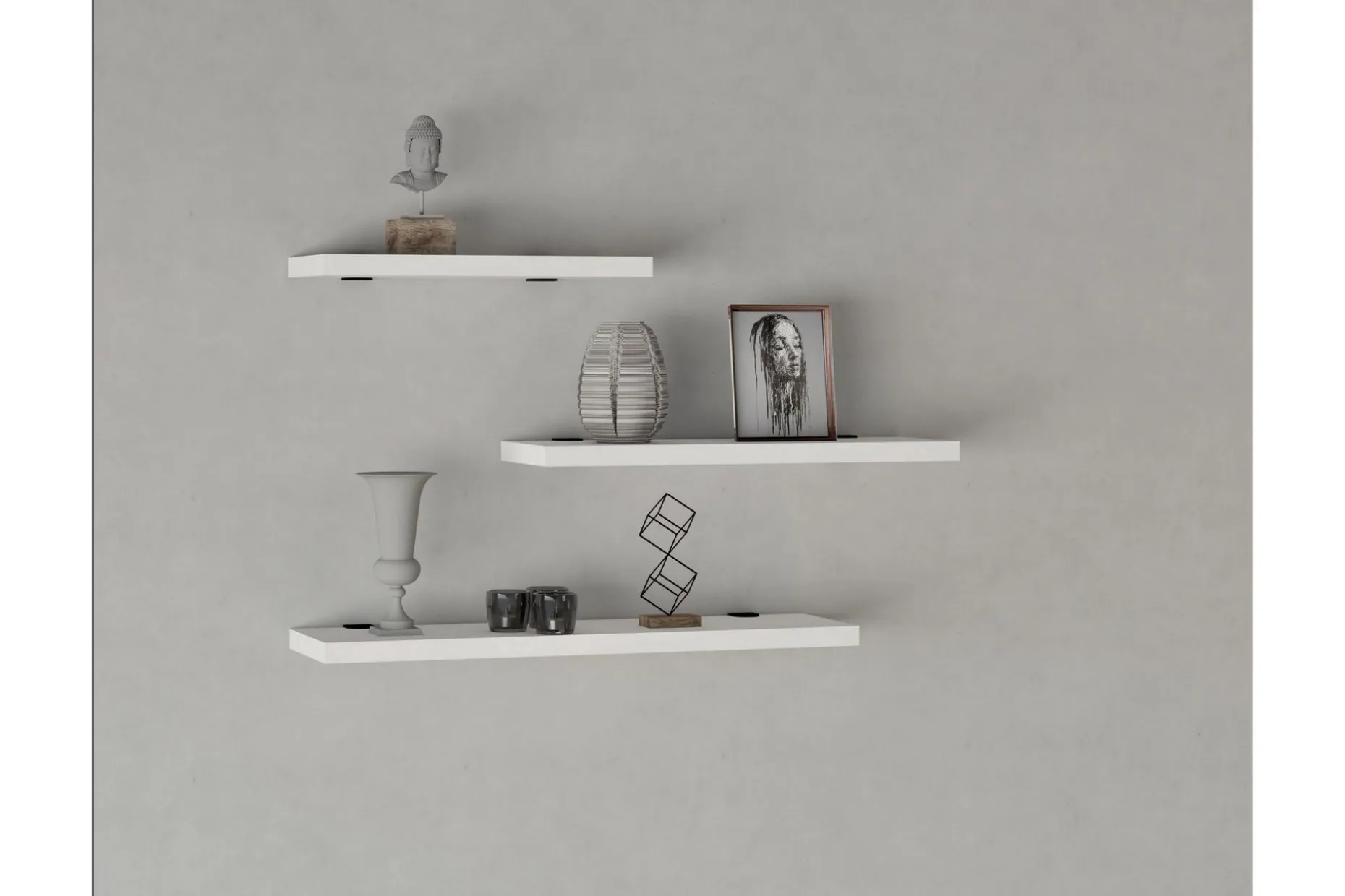 Cordin Vägghylla 2x30 cm 3-pack