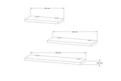 Cordin Vägghylla 2x30 cm 3-pack