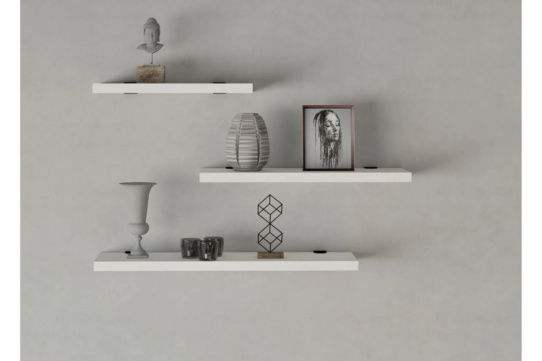 Cordin Vägghylla 2x30 cm 3-pack