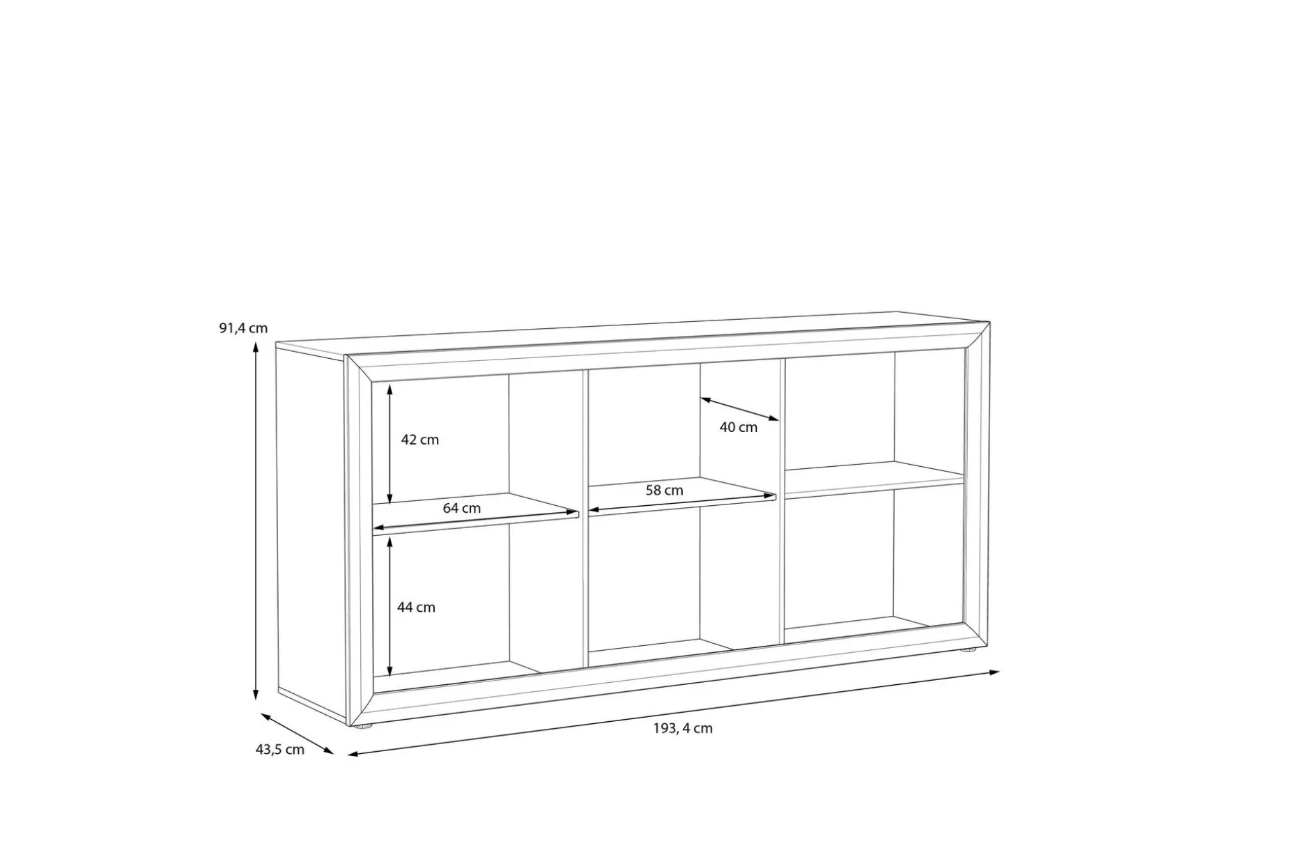 Corlius Sideboard 41x194 cm
