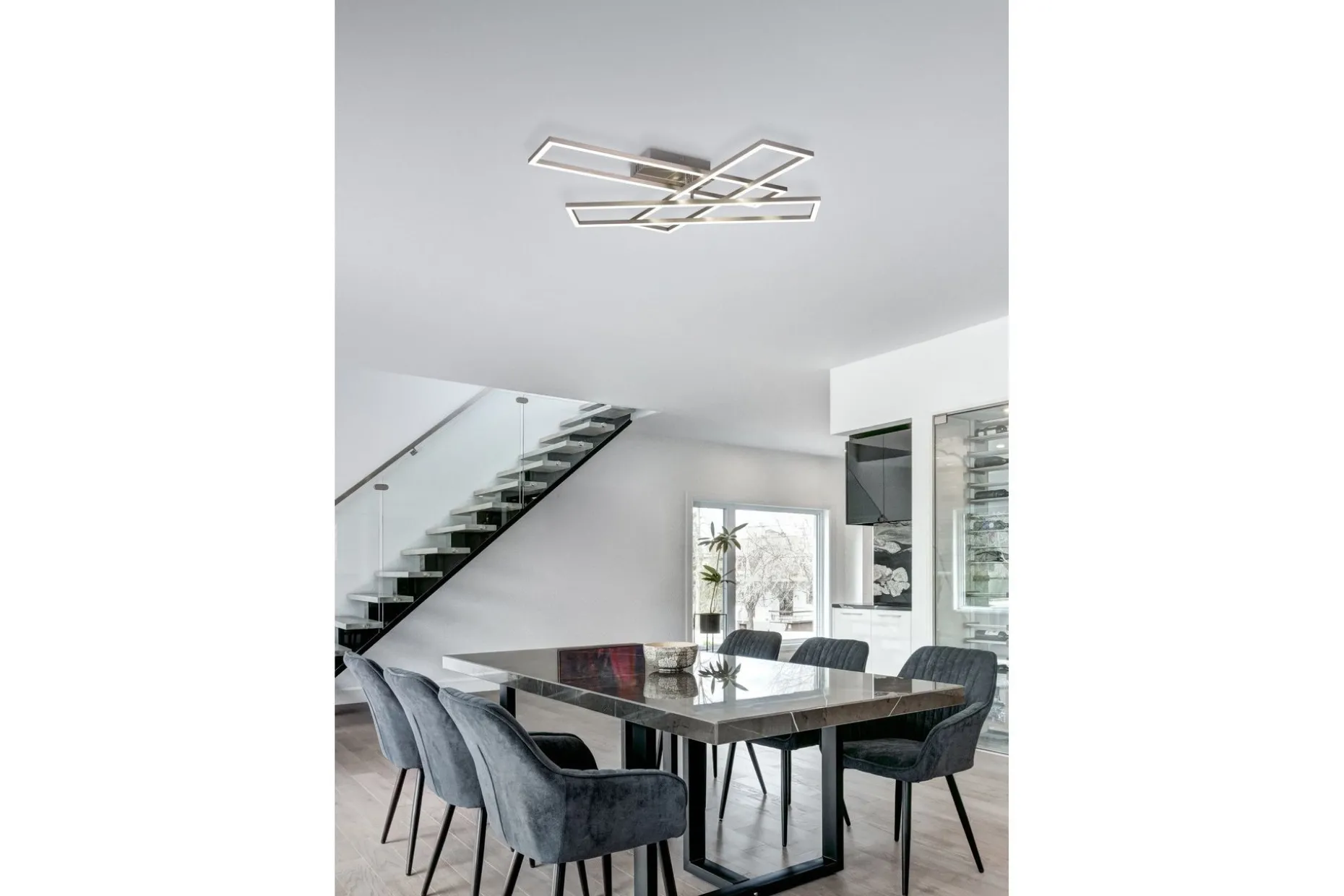 Corso LED Plafond borstad stål