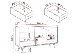Corvan Skänk 160 cm