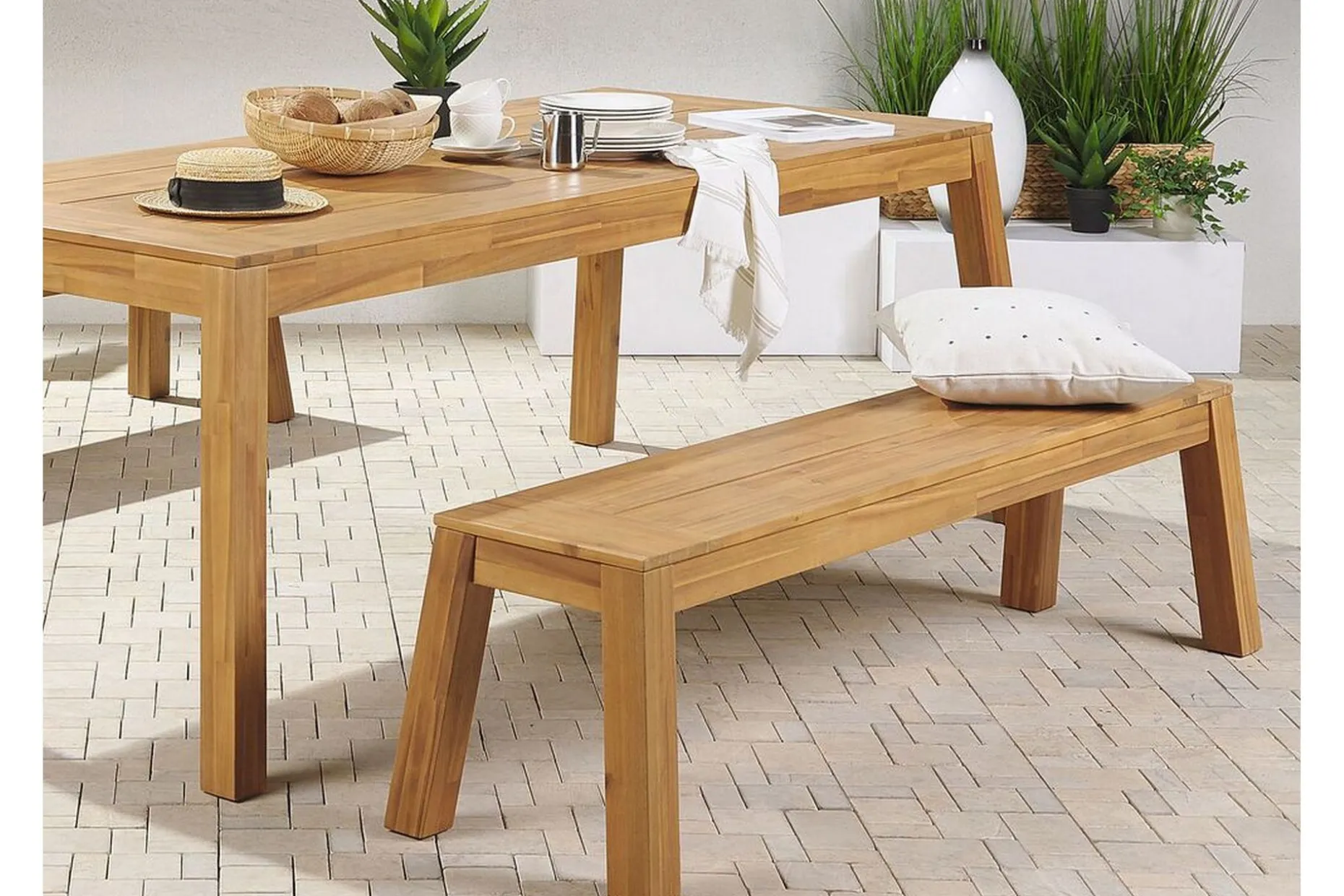 Coteto Matgrupp Utomhus 225 cm + 2 Bänkar Utomhus