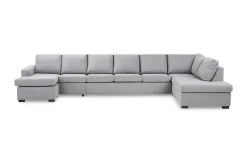 Crazy 6-sits Högervänd U-formad XX-Large Soffa med Divan och Schäslong i Tyg