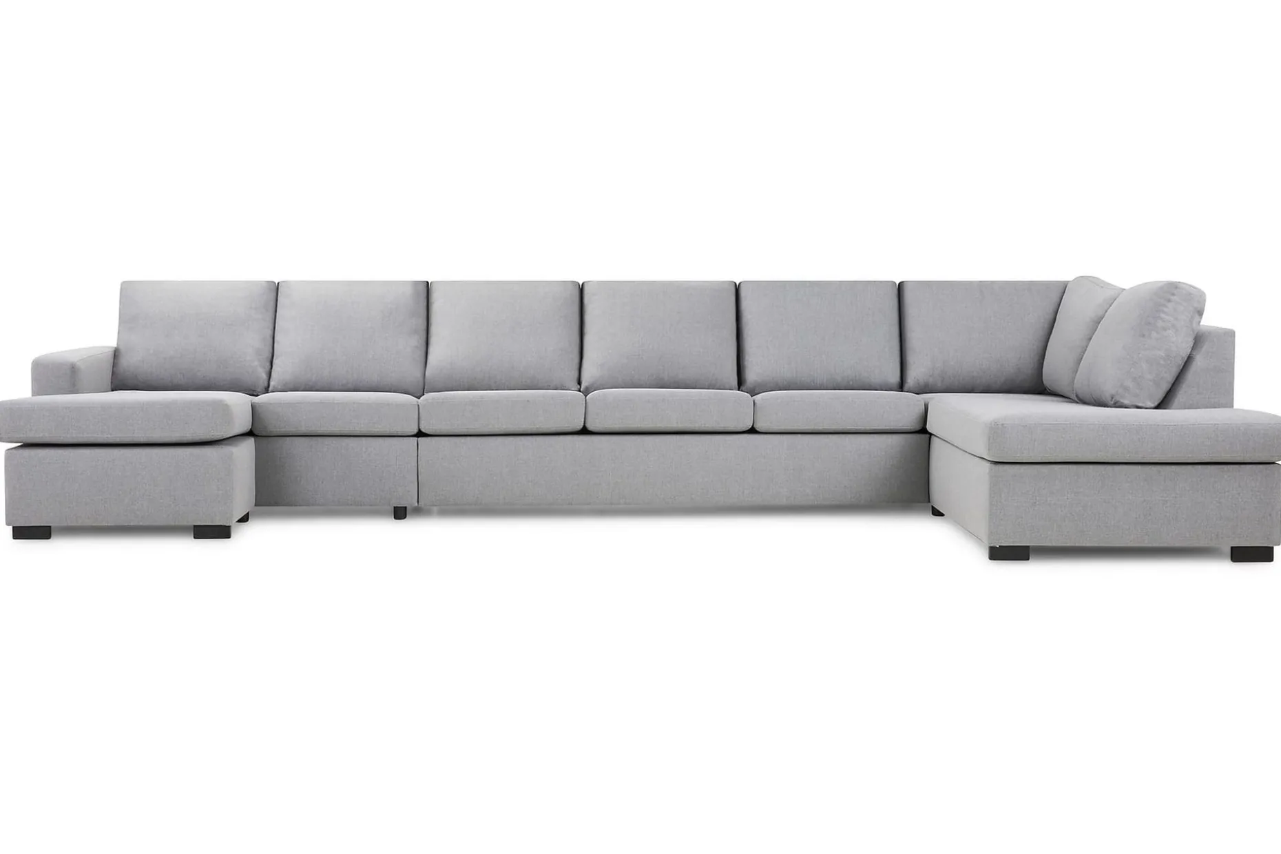 Crazy 6-sits Högervänd U-formad XX-Large Soffa med Divan och Schäslong i Tyg