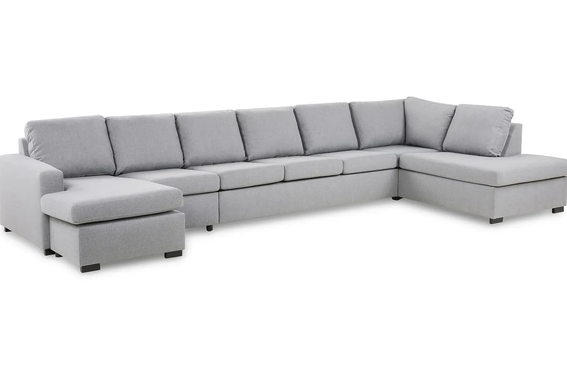 Crazy 6-sits Högervänd U-formad XX-Large Soffa med Divan och Schäslong i Tyg