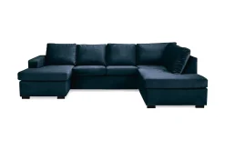 Crazy 4-sits Högervänd U-formad Large Soffa med Divan och Schäslong i Sammet