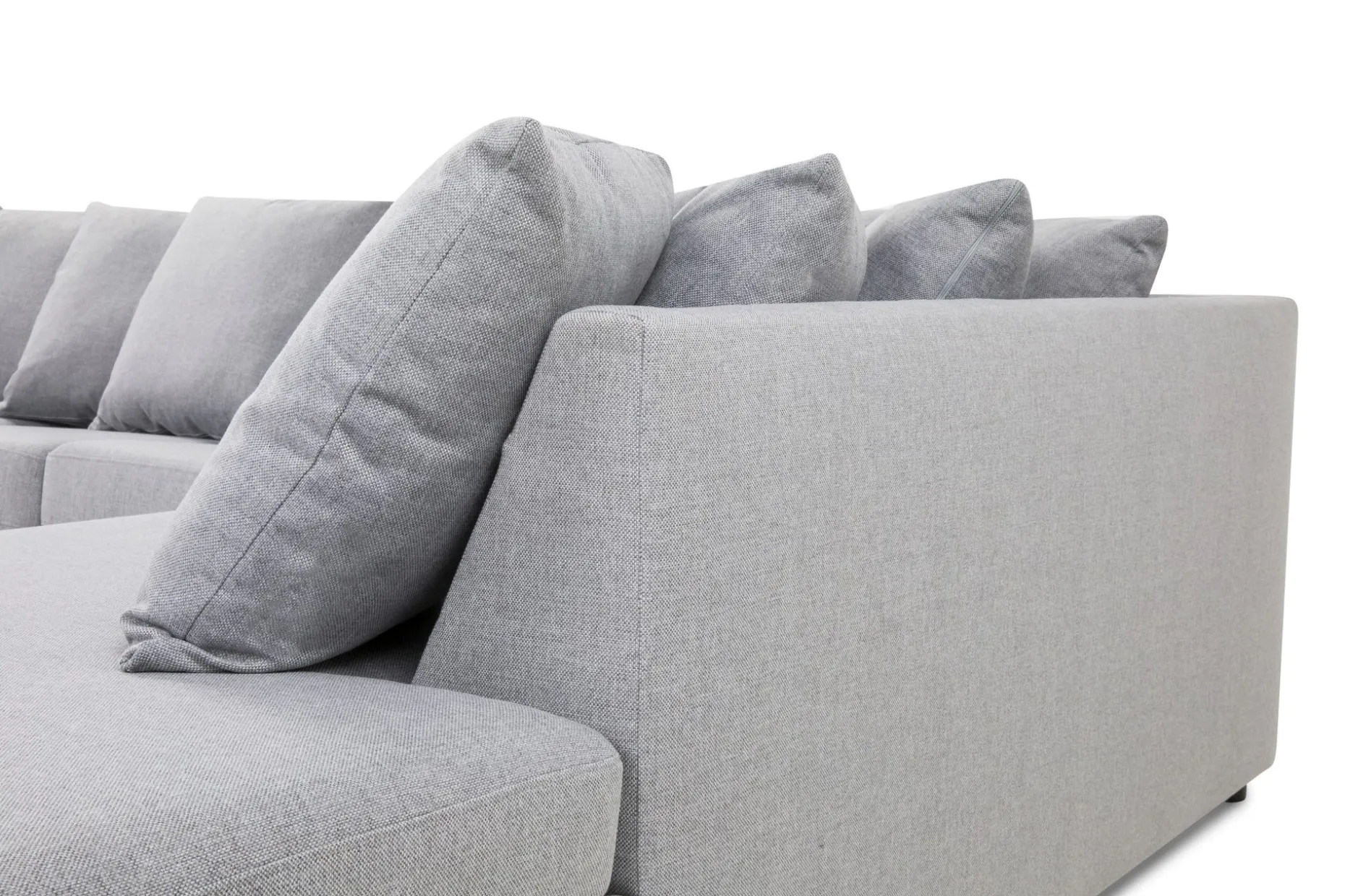 Crazy 5-sits Högervänd U-formad X-Large Soffa med Divan och Schäslong i Tyg inkl Kuvertkuddar