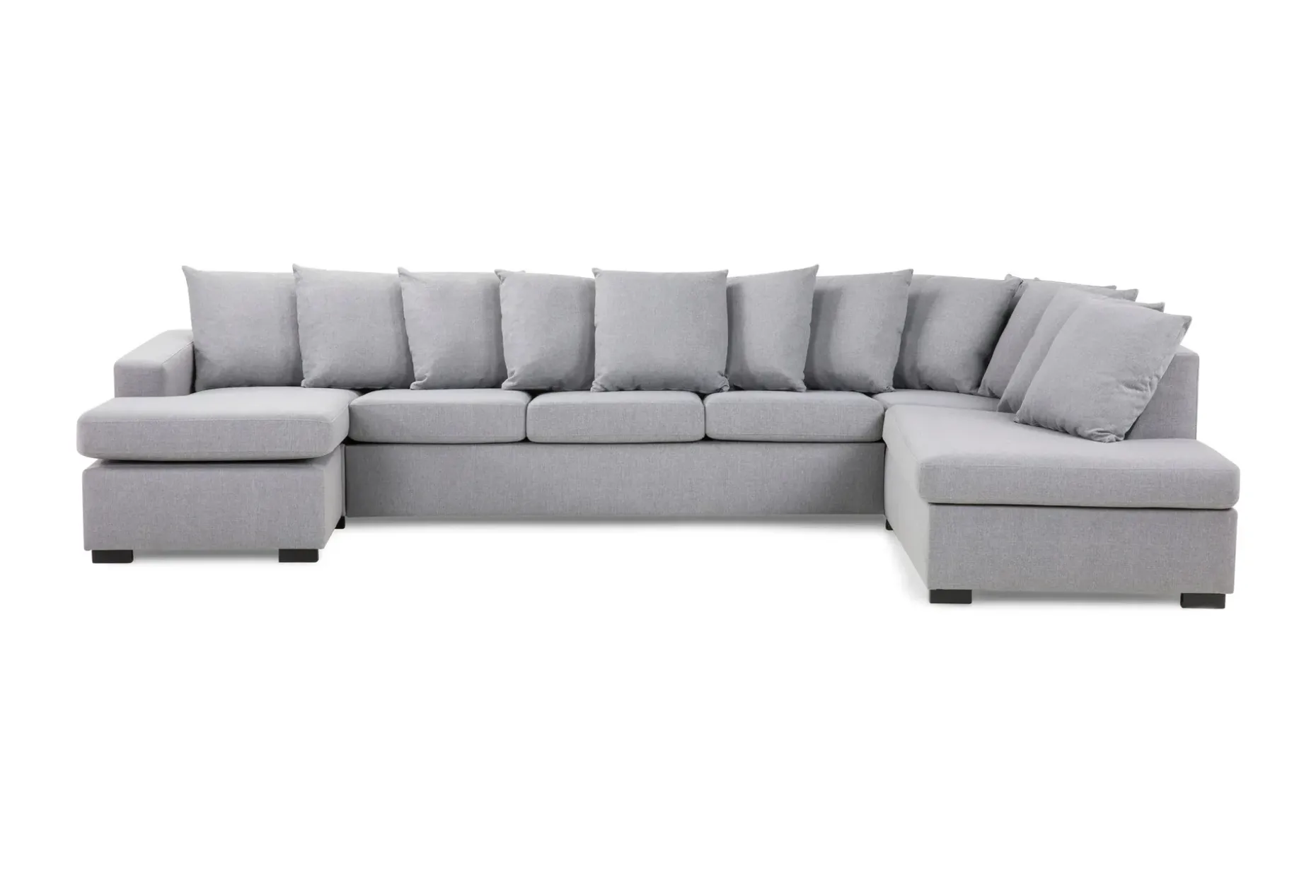 Crazy 5-sits Högervänd U-formad X-Large Soffa med Divan och Schäslong i Tyg inkl Kuvertkuddar