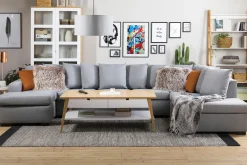Crazy 5-sits Högervänd U-formad X-Large Soffa med Divan och Schäslong i Tyg inkl Kuvertkuddar