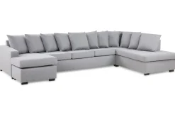 Crazy 5-sits Högervänd U-formad X-Large Soffa med Divan och Schäslong i Tyg inkl Kuvertkuddar