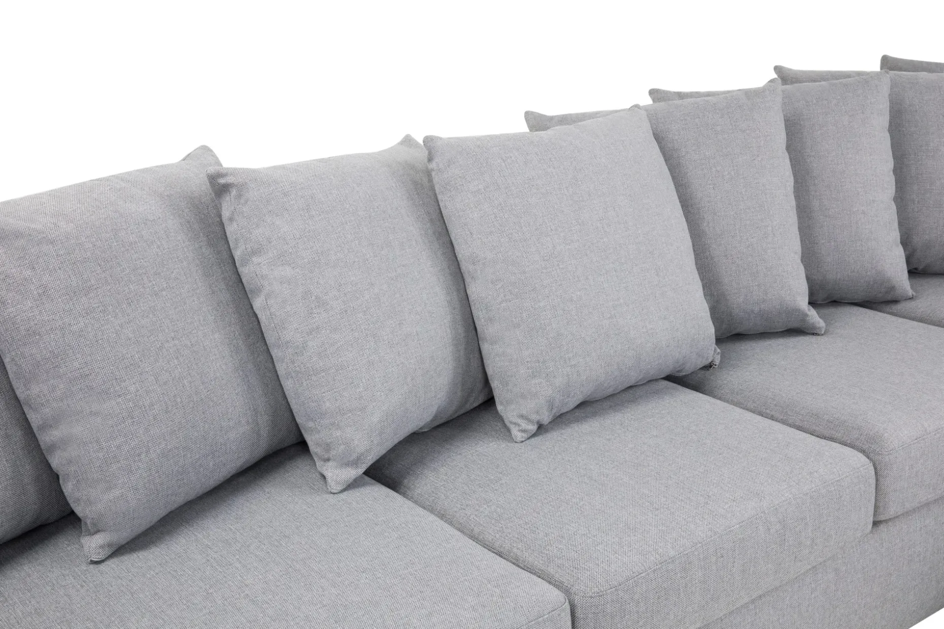 Crazy 5-sits Högervänd U-formad X-Large Soffa med Divan och Schäslong i Tyg inkl Kuvertkuddar