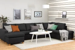 Crazy 5-sits Högervänd U-formad X-Large Soffa med Divan och Schäslong i Tyg
