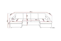 Crazy 4-sits U-formad Soffa med dubbeldivan i Tyg