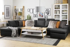 Crazy 5-sits Vänstervänd U-formad X-Large Soffa med Divan och Schäslong i Tyg