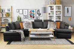 Crazy 5-sits Vänstervänd U-formad X-Large Soffa med Divan och Schäslong i Tyg