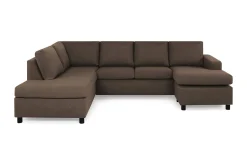 Crazy 4-sits Vänstervänd U-formad Large Soffa med Divan och Schäslong i Tyg