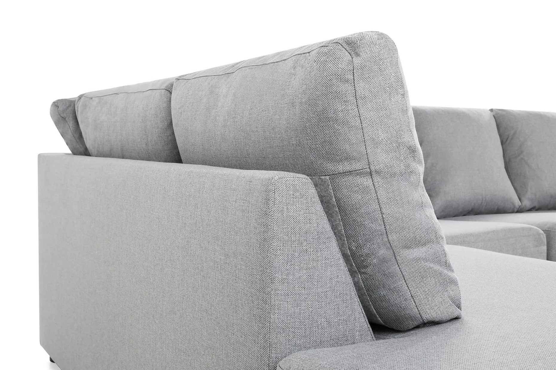 Crazy 4-sits Vänstervänd U-formad Large Soffa med Divan och Schäslong i Tyg
