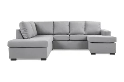 Crazy 4-sits Vänstervänd U-formad Large Soffa med Divan och Schäslong i Tyg