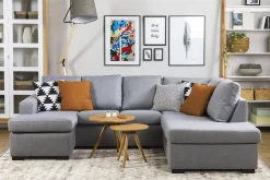 Crazy 4-sits Vänstervänd U-formad Large Soffa med Divan och Schäslong i Tyg