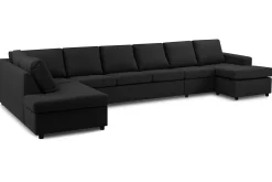 Crazy 6-sits Vänstervänd U-formad XX-Large Soffa med Divan och Schäslong i Tyg