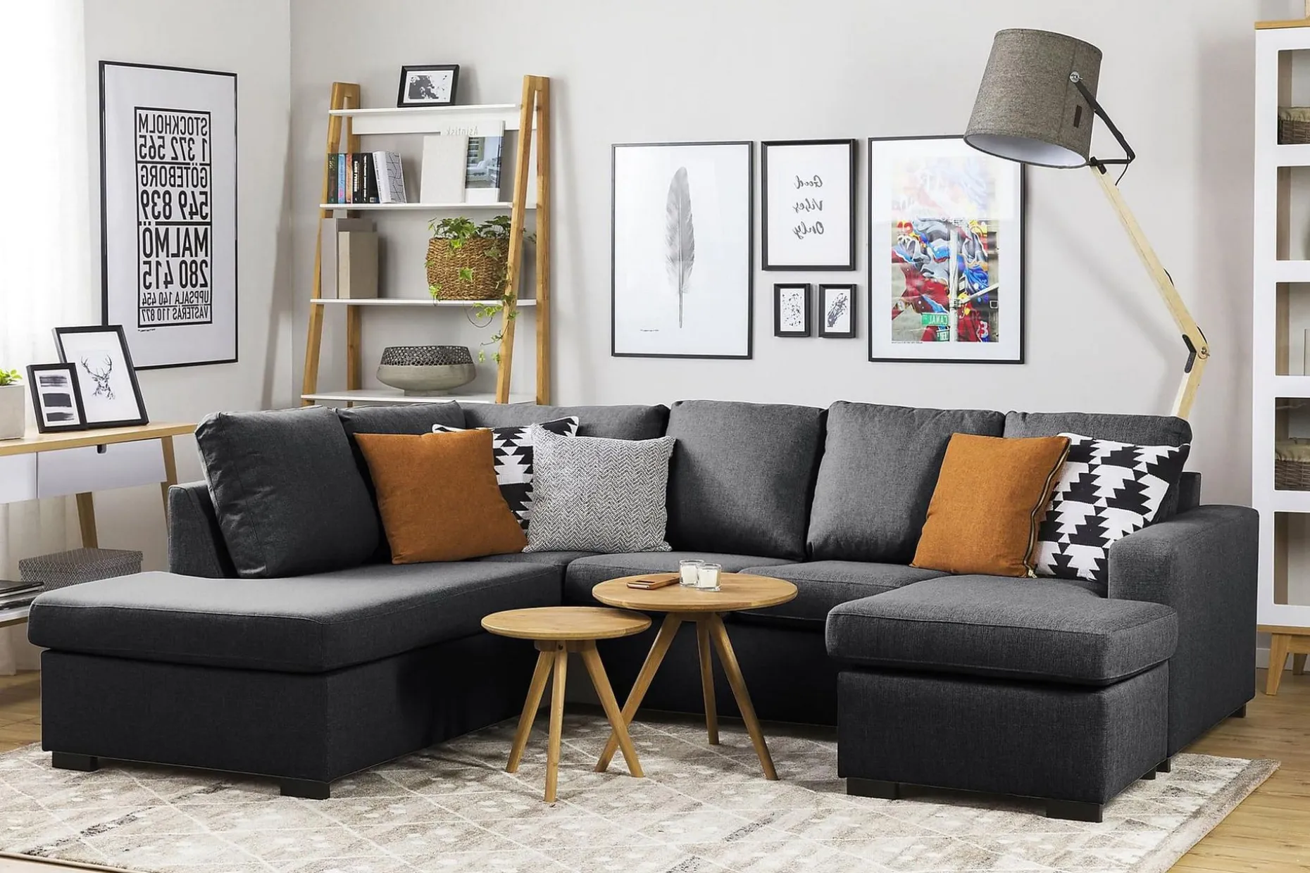 Crazy 4-sits Vänstervänd U-formad Small Soffa med Divan och Schäslong i Tyg